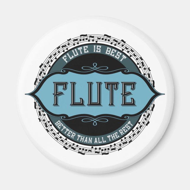 Cirkel för flute Best Music Note Magnet (Framsidan)