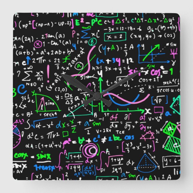 Cirkel för linjär matematikutbildning i matematik fyrkantig klocka (Framsida)