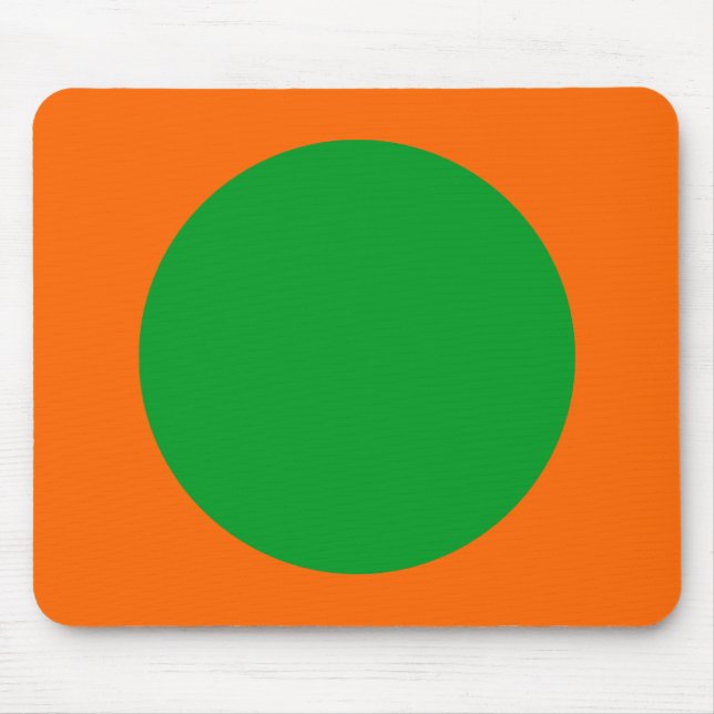 Cirkel - Grönt och Orange av gräs Musmatta (Framsidan)