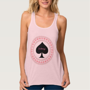 Cirkel Hjärtar Svart spade Thunder_Cove Linne Med Racerback