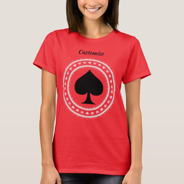 Cirkel Hjärtar Svart spade Thunder_Cove T Shirt (Framsida)