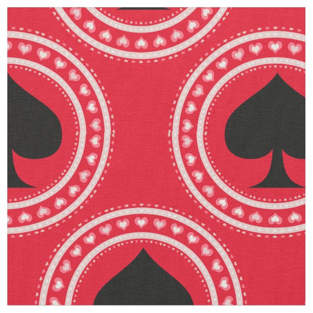 Cirkel Hjärtar Svart spade Thunder_Cove Tyg (Närbild)