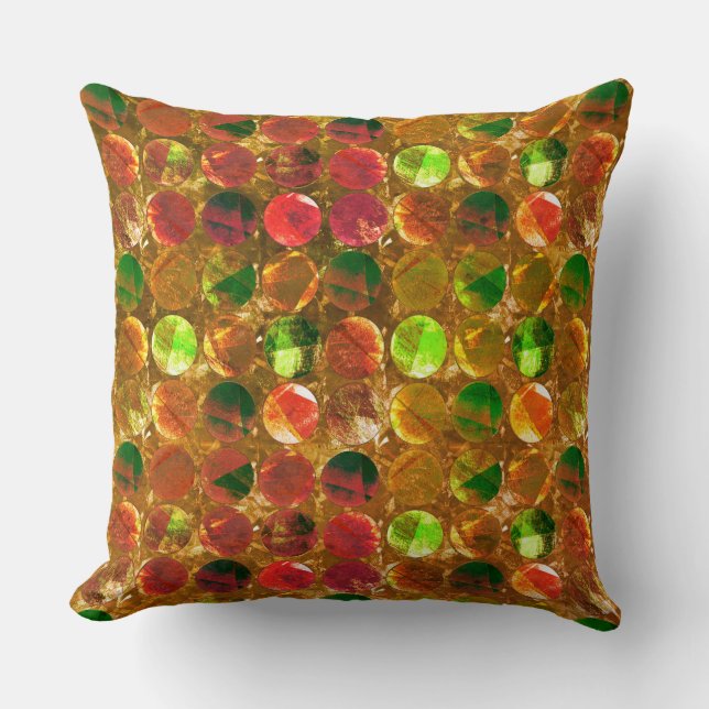 Cirkel i struktur på grov orange kudde (Framsida)