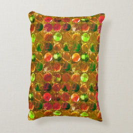 Cirkel i struktur på grov orange prydnadskudde