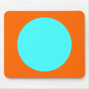 Cirkel - isblått och Orange Musmatta