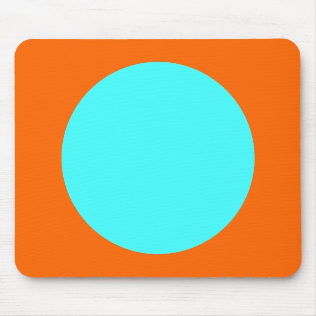 Cirkel - isblått och Orange Musmatta (Framsidan)