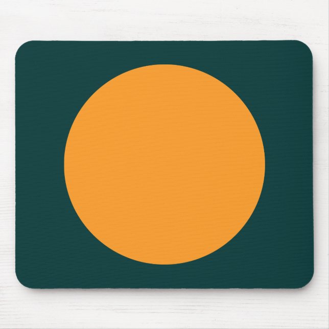 Cirkel - Ljust Orange med DK-Grönt Musmatta (Framsidan)