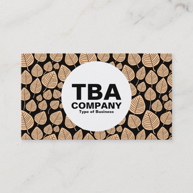 Cirkel - Löv - Sand på svart Visitkort (Framsida)