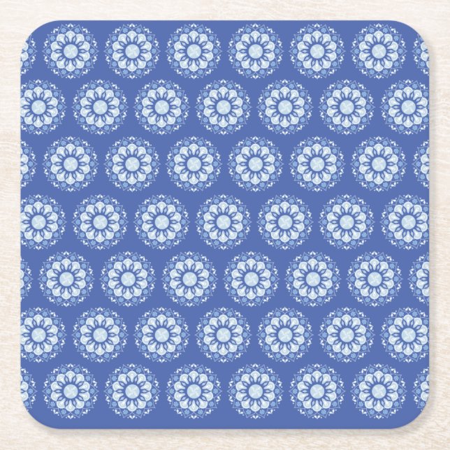 Cirkel Mandala Mönster  Underlägg Papper Kvadrat (Framsidan)