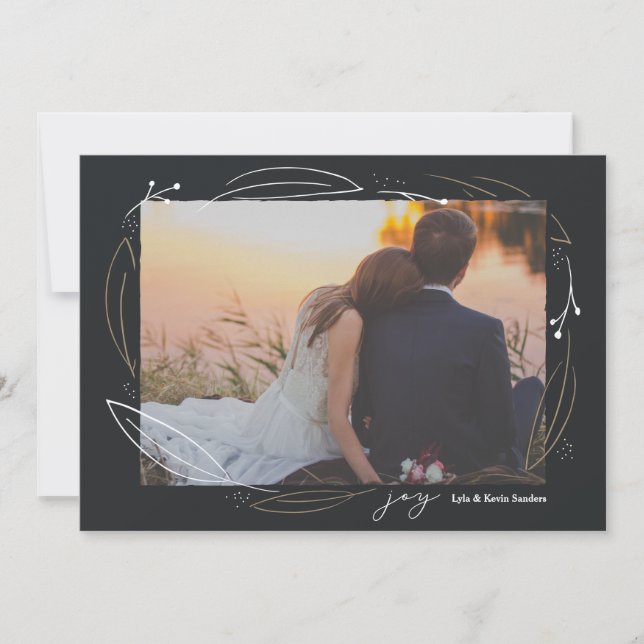 Cirkel med Joy Helgdag-fotokort Julkort (Framsida)