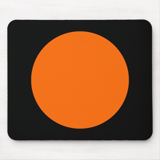 Cirkel - Orange och svart Musmatta (Framsidan)