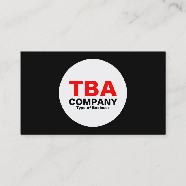 Cirkel - svart visitkort (Framsida)