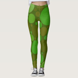 Cirkelbubblor i Grönt Art Leggings