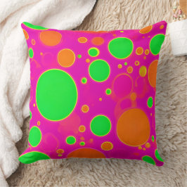 Cirkeldesign för Rosa och Grönt i nylon Kudde
