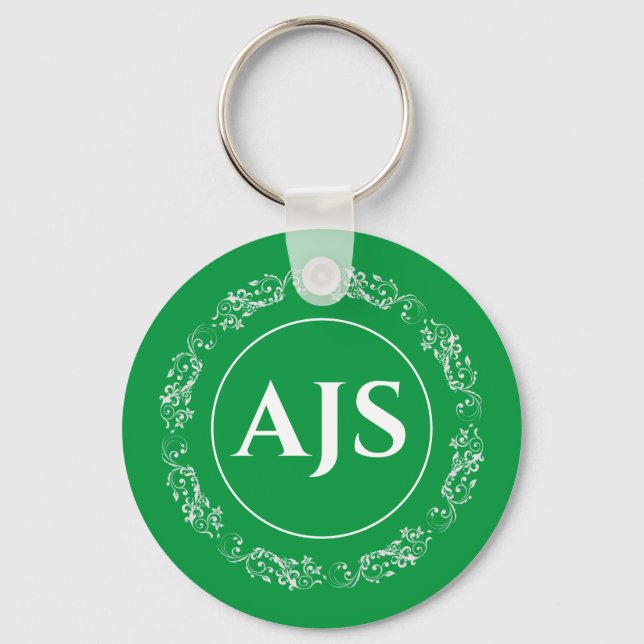 Cirkeldesign med Monogramm. Nyckelring (Framsida)