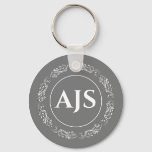 Cirkeldesign med Monogramm. Nyckelring