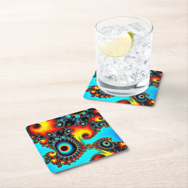 Cirkeldesign Underlägg Papper Kvadrat (Insitu)