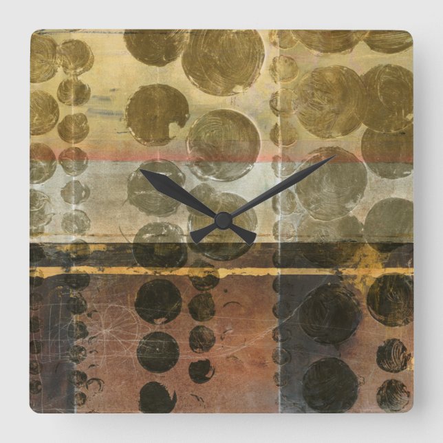 Cirkeldroppar av Grönt Fyrkantig Klocka (Framsida)