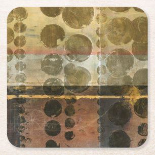 Cirkeldroppar av Grönt Underlägg Papper Kvadrat