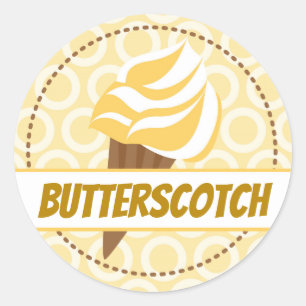 Cirkeletikett för gult Guld Ice Cream Runt Klistermärke