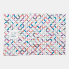 Cirkelfärgad mönster-coola-tonmonogram kökshandduk