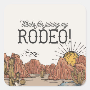 Cirkelfördel för vilda western Rodeo Baby Shower Fyrkantigt Klistermärke