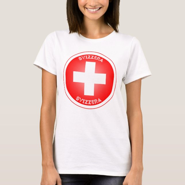 Cirkelform för schweizisk Kor Svizzera T Shirt (Framsida)