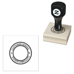 Cirkelform KUNDERVICE Logo Jet Svart Bläck Stämpel
