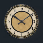 Cirkelformad Art Deco Stil Smart Rund Klocka<br><div class="desc">Ännu en elegant i Art Deco Stil som jag skapat. Mycket smart och elegant, den här klockan skulle vara kostym mest dekorerade och se smart ut på alla rum hemma. Den kan också köpas som en mycket trevlig gåva till ett bröllop eller ett nytt hem. Välj önskad storlekare på sidmenyn....</div>