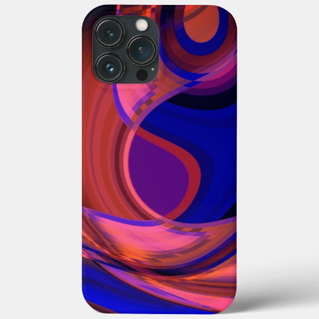 Cirkelformade och böjda former i royalet blått til (Baksida)