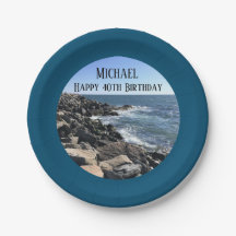 Cirkelfoto av Ocean Shore Blue Sea 40 Birthday