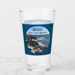 Cirkelfoto av Ocean Shore Blue Sea 40 Birthday Glaskopp