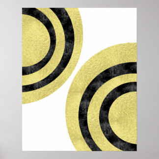 Cirkelgrafik Modern konst Guld foil geometrisk kon Poster