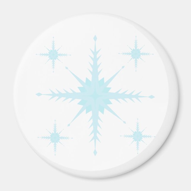 Cirkelmagnet med snöflingor magnet (Framsidan)