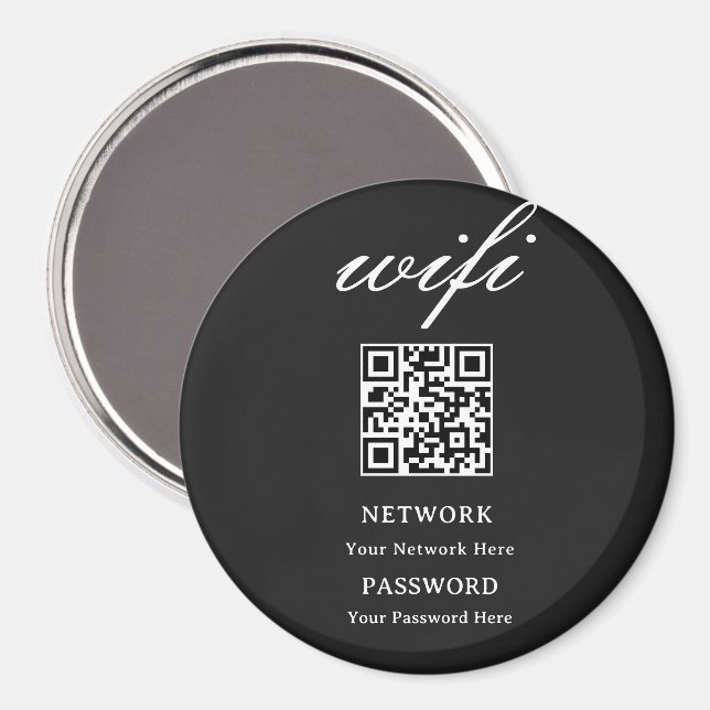 Cirkelmagnet | Modern Wifi-lösenord Nätverk Magnet (Front/Back)