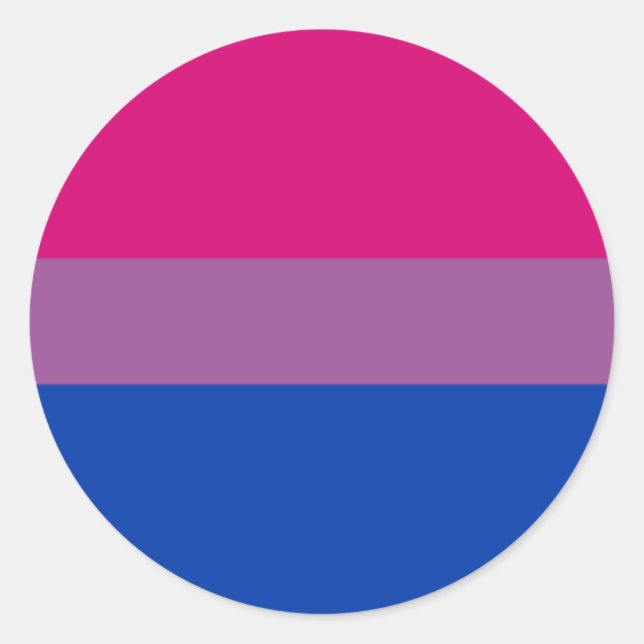 Cirkelmärke för bisexuell Pride Runt Klistermärke (Framsida)