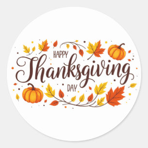 Cirkelmärke för happy thanksgiving-dagen runt klistermärke