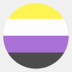 Cirkelmärke för icke-binärt Pride Runt Klistermärke