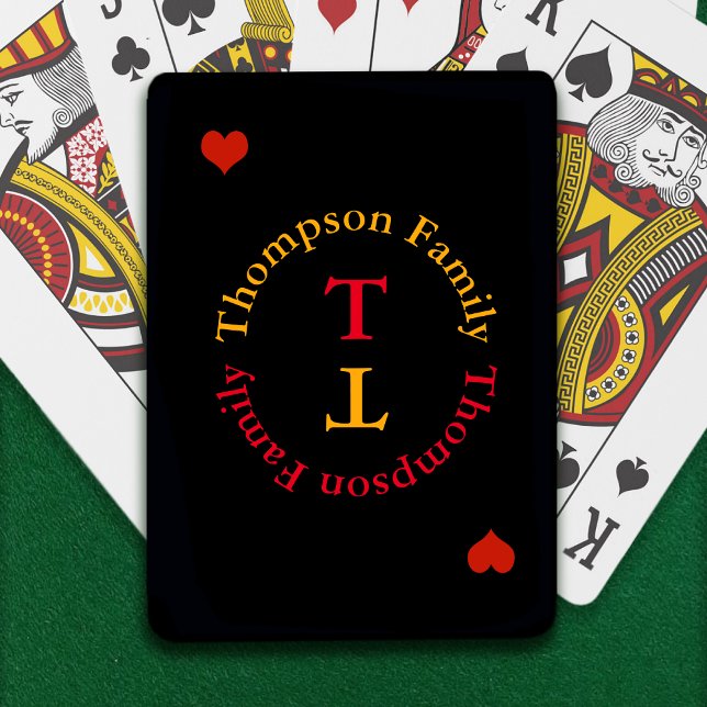 Cirkelmonogramfamiljen kärlek spel kort (Skapare uppladdad)
