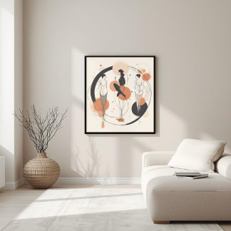 Cirkeln av Anslutning | Modern Feministisk Abstrak Poster