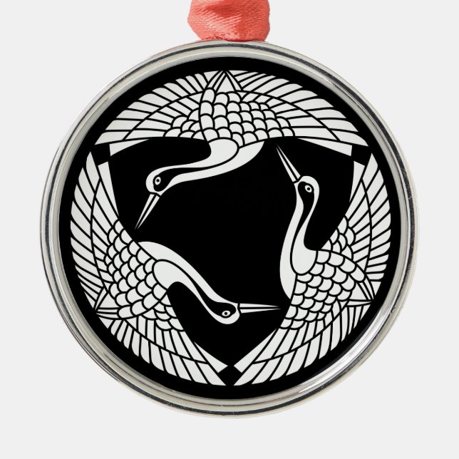 Cirkeln av tre tranor julgransprydnad metall (Framsidan)