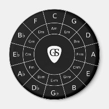 Cirkeln Fifths - Vit design för musikermagn