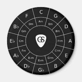 Cirkeln Fifths - Vit design för musikermagn Magnet