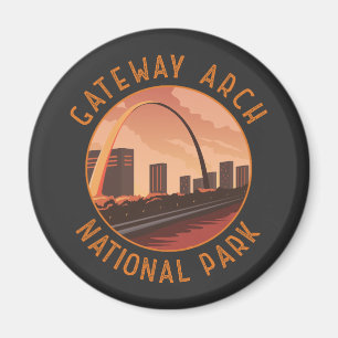 Cirkeln för retro-uppringd gateway Arch National P Magnet
