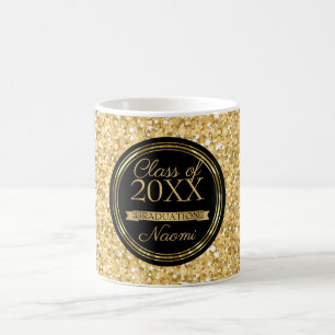Cirkeln guld Glitter och Guld Kaffemugg