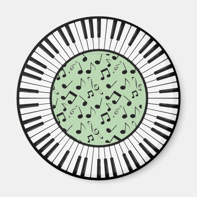 Cirkeln i Piano Nycklar Design Magnet (Framsidan)