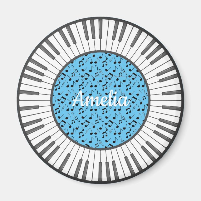 Cirkeln Piano Nycklar Design Magnet (Framsidan)