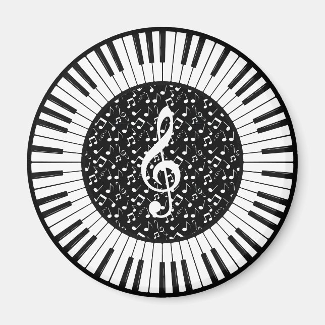 Cirkeln Piano Nycklar Design Magnet (Framsidan)
