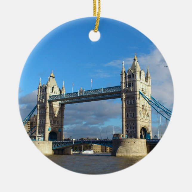 Cirkelprydnad-Tower Bridge London Julgransprydnad Keramik (Framsidan)