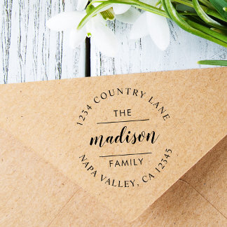 Cirkelskript | Skapa din egen Returadress Självfärgande Stämpel